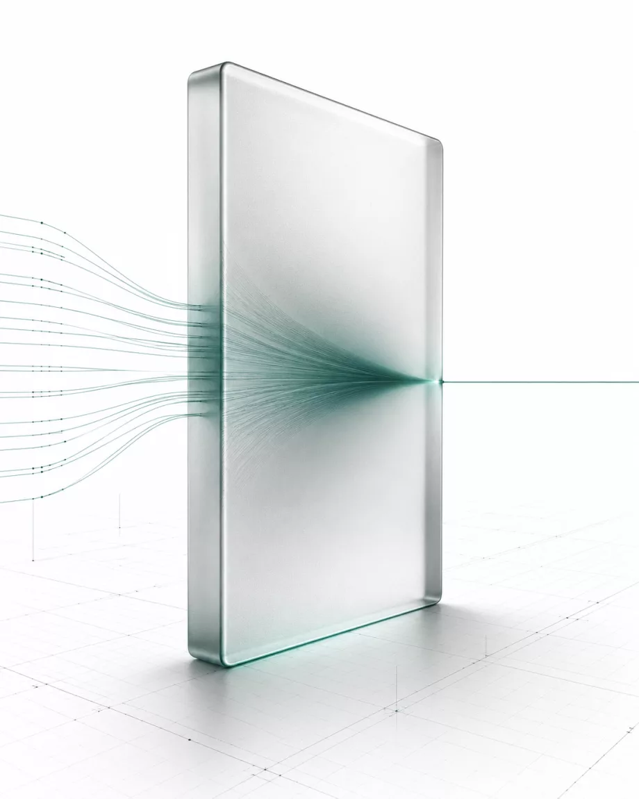 Many verification sources converging through a single trusted layer into one result